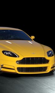 Preview wallpaper aston martin, v8, vantage, yellow, front view, cars, style