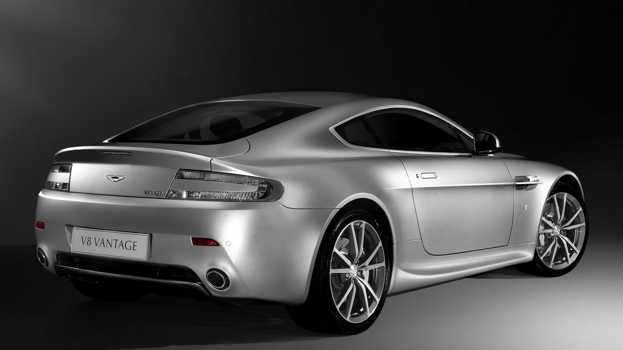 Wallpaper aston martin, v8, vantage, 2008, silver, side view, style, cars