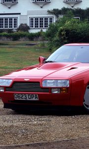 Preview wallpaper aston martin, v8, vantage, 1986, red, front view, auto, home