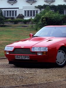 Preview wallpaper aston martin, v8, vantage, 1986, red, front view, auto, home