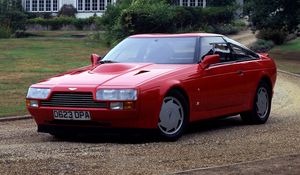 Preview wallpaper aston martin, v8, vantage, 1986, red, front view, auto, home