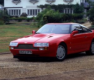 Preview wallpaper aston martin, v8, vantage, 1986, red, front view, auto, home