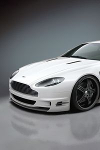 Preview wallpaper aston martin, v8, vantage, 2008, white, side view, style, reflection