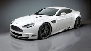 Preview wallpaper aston martin, v8, vantage, 2008, white, side view, style, reflection