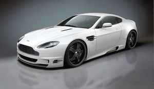 Preview wallpaper aston martin, v8, vantage, 2008, white, side view, style, reflection