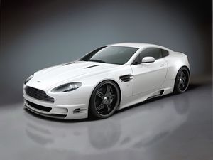 Preview wallpaper aston martin, v8, vantage, 2008, white, side view, style, reflection