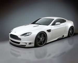 Preview wallpaper aston martin, v8, vantage, 2008, white, side view, style, reflection