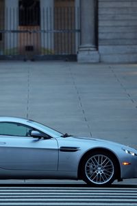 Preview wallpaper aston martin, v8, vantage, 2008, blue, side view, auto