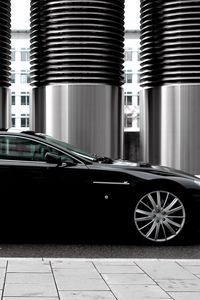 Preview wallpaper aston martin, v8, vantage, 2007, black, side view, style