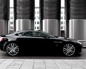 Preview wallpaper aston martin, v8, vantage, 2007, black, side view, style