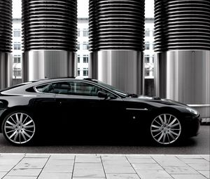 Preview wallpaper aston martin, v8, vantage, 2007, black, side view, style