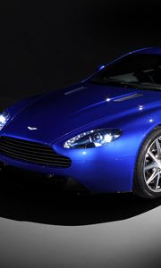 Preview wallpaper aston martin, v8, vantage, 2011, blue, side view, style, cars