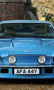 Preview wallpaper aston martin, v8, vantage, 1977, blue, front view, auto