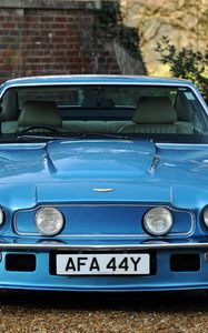 Preview wallpaper aston martin, v8, vantage, 1977, blue, front view, auto