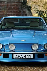 Preview wallpaper aston martin, v8, vantage, 1977, blue, front view, auto