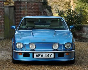 Preview wallpaper aston martin, v8, vantage, 1977, blue, front view, auto