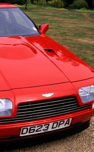 Preview wallpaper aston martin, v8, vantage, 1986, red, front view, auto