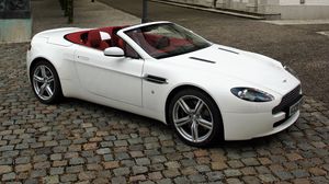 Preview wallpaper aston martin, v8, vantage, 2008, white, side view, style, cabriolet, street