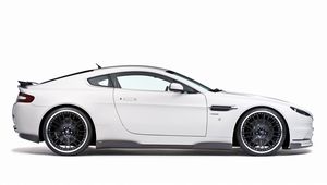 Preview wallpaper aston martin, v8, vantage, 2008, white, side view, style