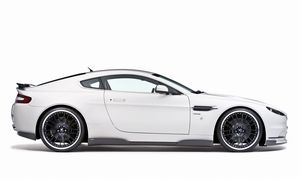 Preview wallpaper aston martin, v8, vantage, 2008, white, side view, style