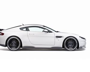 Preview wallpaper aston martin, v8, vantage, 2008, white, side view, style