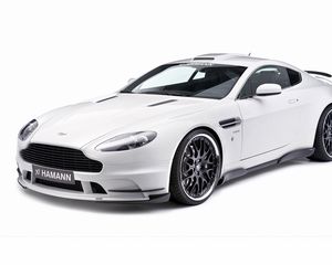 Preview wallpaper aston martin, v8, vantage, 2008, white, front view, cars, sports