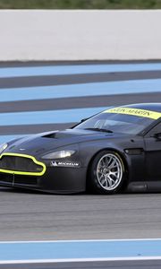 Preview wallpaper aston martin, v8, vantage, 2008, black, side view, sport, speed