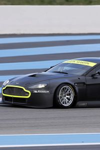 Preview wallpaper aston martin, v8, vantage, 2008, black, side view, sport, speed