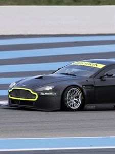 Preview wallpaper aston martin, v8, vantage, 2008, black, side view, sport, speed