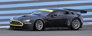 Preview wallpaper aston martin, v8, vantage, 2008, black, side view, sport, speed