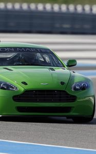 Preview wallpaper aston martin, v8, vantage, 2007, green, front view, auto