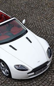 Preview wallpaper aston martin, v8, vantage, 2008, white, top view, cabriolet, style