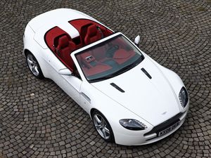 Preview wallpaper aston martin, v8, vantage, 2008, white, top view, cabriolet, style