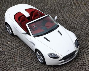 Preview wallpaper aston martin, v8, vantage, 2008, white, top view, cabriolet, style