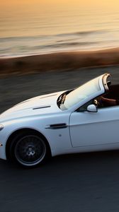 Preview wallpaper aston martin, v8, vantage, 2008, white, side view, cabriolet, speed
