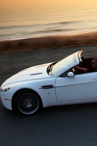 Preview wallpaper aston martin, v8, vantage, 2008, white, side view, cabriolet, speed