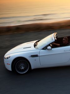 Preview wallpaper aston martin, v8, vantage, 2008, white, side view, cabriolet, speed