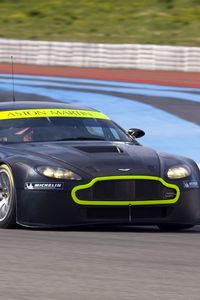 Preview wallpaper aston martin, v8, vantage, 2008, black, front view, cars, sports