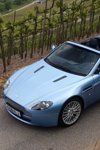Preview wallpaper aston martin, v8, vantage, 2008, blue, top view, cabriolet, style, nature