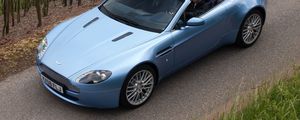 Preview wallpaper aston martin, v8, vantage, 2008, blue, top view, cabriolet, style, nature