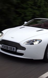 Preview wallpaper aston martin, v8, vantage, 2008, white, front view, cars, speed