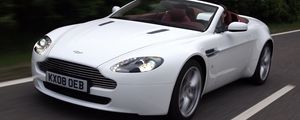 Preview wallpaper aston martin, v8, vantage, 2008, white, front view, cars, speed