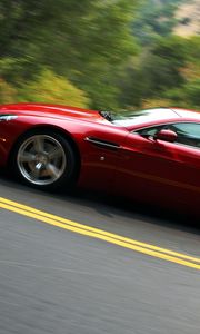 Preview wallpaper aston martin, v8, vantage, 2008, red, side view, style, asphalt