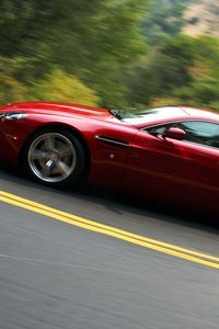 Preview wallpaper aston martin, v8, vantage, 2008, red, side view, style, asphalt