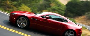 Preview wallpaper aston martin, v8, vantage, 2008, red, side view, style, asphalt