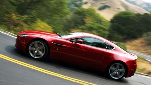 Preview wallpaper aston martin, v8, vantage, 2008, red, side view, style, asphalt