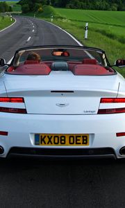 Preview wallpaper aston martin, v8, vantage, 2008, white, rear view, style, nature