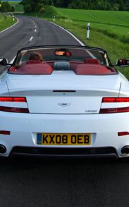 Preview wallpaper aston martin, v8, vantage, 2008, white, rear view, style, nature