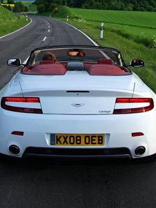 Preview wallpaper aston martin, v8, vantage, 2008, white, rear view, style, nature