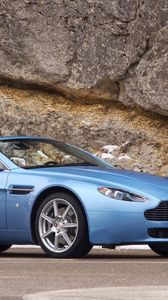 Preview wallpaper aston martin, v8, vantage, 2006, blue, side view, cabriolet, style